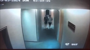 En las cámaras del Hotel Hiltol se puede observar a Cufré y Florentín el día del presunto abuso sexual.