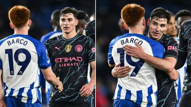 Valentín Barco habló con Julián Álvarez tras la goleada del Manchester City al Brighton.