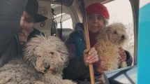 Imagen de Video | Un matrimonio quedó atrapado en la nieve junto a sus perros en Aluminé: lograron rescatarlos