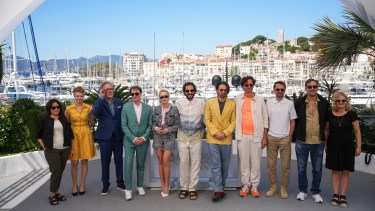 Elenco y productores de 'The Apprentice' en el Festival de  Cannes. (Photo by Daniel Cole/Invision/AP)