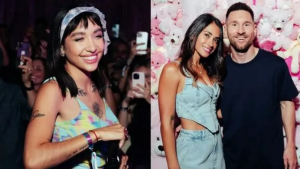 Lionel Messi y Antonela Roccuzzo disfrutaron de un improvisado recital de María Becerra: el video