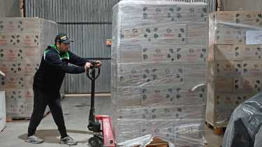 El municipio de Cipolletti  recibió más de 5.000 julos de leche en polvo para distribuir entre los chicos que asisten a las escuelas infantiles de fútbol. Foto: Florencia Salto