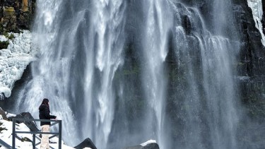La cascada La Fragua en el norte neuquino. 