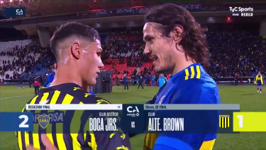 Video | El gran gesto de Cavani con un juvenil que debutó en la Primera de Almirante Brown