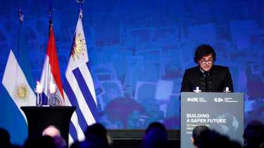 El presidente Javier Milei en el acto del Congreso Judío Mundial y Latinoamericano. 