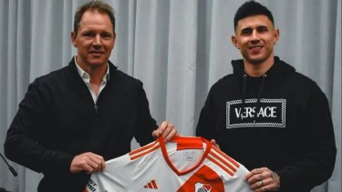 Bareiro, nuevo jugador de River, fue presentado oficialmente en el club. Foto: gentileza La Página Millonaria. 