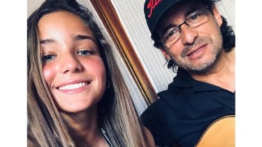 Catalina y su padre. 