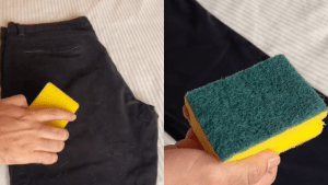 Cómo sacar la pelusa de la ropa con una esponja de cocina
