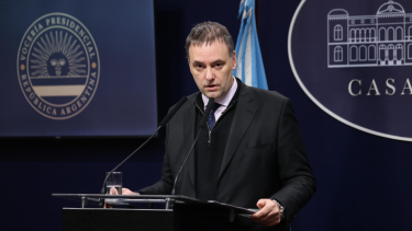 Manuel Adorni, durante la conferencia de prensa.