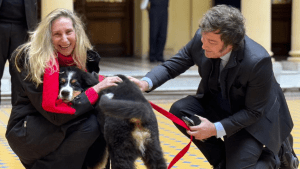 Video | Javier Milei de paseo con Thor, el nuevo perro de la Casa Rosada: «Acá es donde trabaja el tío»