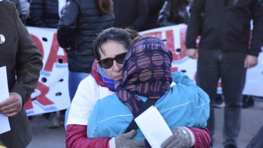Natalia Uribe, la mamá de Pablo, en una de las marchas. (Gentileza)