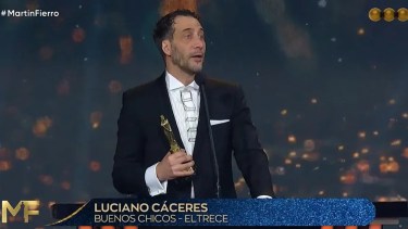 Luciano Cáceres defendió la cultura en los Martín Fierro: "No es un gasto". Fotografía: Agencia de Noticias Argentinas/Captura de pantalla
