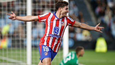 Julián Álvarez le dio la agónica victoria al Atlético de Madrid ante el Celta.