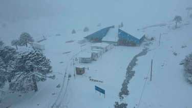 Paso Pino Hachado cerrado por alerta por nieve en Neuquén: tránsito inhabilitado en la Ruta 242. Foto: gentileza