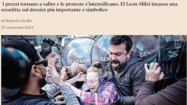La portada de la nota del diario italiano.