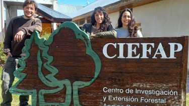 Maximiliano Rugolo, Carolina Arguiano y Lucía Molina, del Área de Fitopatología y Microbiología Aplicada del Ciefap. Foto: gentileza