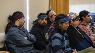 Los seis imputados en el juicio por usurpación brindaron sus datos personales pero se abstuvieron de declarar. (Marcelo Martínez)