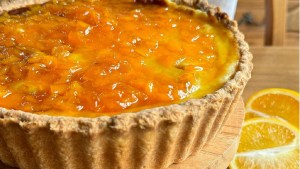Tarta de crema pastelera y duraznos&#8230; un viaje de ida