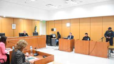 La audiencia de formulación de cargos que se hizo hoy en Roca. Foto Juan Thomes.