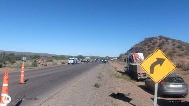 Grave choque en Ruta 7, cerca de Añelo. Foto: gentileza (@gaby_godoy47)