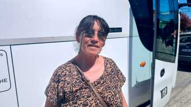 María de Jacobacci en pleno viaje al Encuentro de Mujeres y Disidencias 2024. 