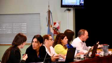 Las defensoras María Laura Irastorza, Celia Delgado, Alejandra Vidales, Gabriela Labat y el defensor Eduardo Peralta conforman el equipo federal de la defensa oficial ( foto Matías Subat)
