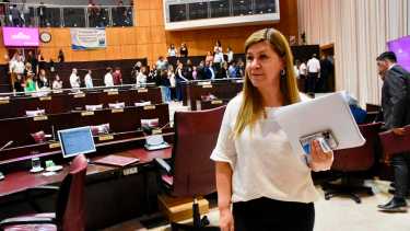 Gloria Ruiz en la sesión del miércoles, cuando fue suspendida en el cargo. (Matías Subat)