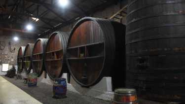Reliquias preservadas en la bodega "Humberto Canale", lugar donde ejercieron los toneleros, como en toda la región. Foto: Juan Thomes. 