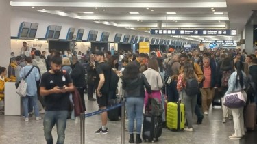 Demoras en Aeroparque por la medida. Foto: gentileza NA. 