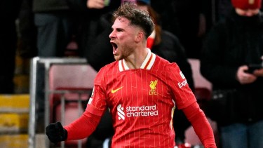 Alexis Mac Allister marcó un golazo para el Liverpool. Foto: AFP.