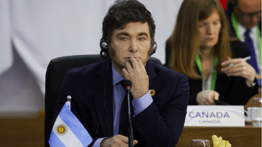Javier Milei en la cumbre del G20 en Brasil. 
