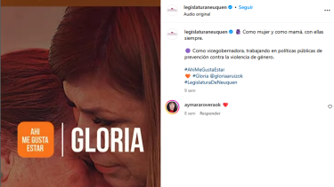 Uno de los reels de Instagram de la vicegobernadora Gloria Ruiz. Foto: captura de pantalla.