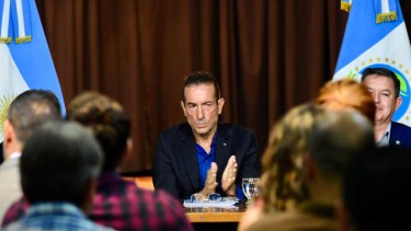 El ministro Jorge Tobares hizo un balance de gestión en Casa de Gobierno. Foto: Matías Subat.