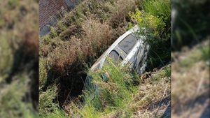 Por esquivar un perro en la Ruta 65, terminó en un canal en Roca