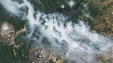 La NASA captura desde el espacio el humo del incendio en el Parque Lanín