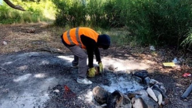 Un turista encendió  fuego en la costa del lago Correntoso. Foto: gentileza DA.