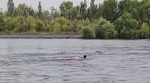 Imagen de Dramático rescate en el río Limay: se les dio vuelta la tabla SUP y los salvaron guardavidas