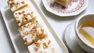 Cuadrados de manzana, como los de panadería, hechos en casa