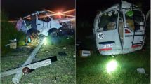Imagen de Volcaron y chocaron contra un poste en Ruta 5 durante la tormenta: llevaban donaciones hacia El Bolsón