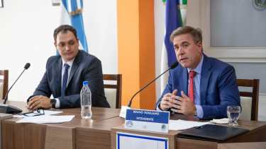 El intendente Bruno Pogliano realizó hoy su discurso de apertura de sesiones en el Concejo Deliberante de El Bolsón. Gentileza