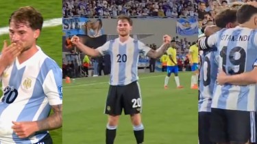 Alexis Mac Allister le dedicó el gol a su pareja Ailén Cova y a la bebé que viene en camino