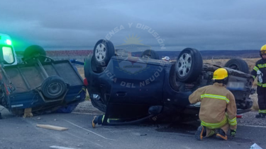 En el vuelco sobre Ruta 237, no hubo intervención de terceros. Foto: Policía de Neuquén. 