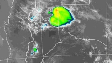 La tormenta este viernes. Foto: gentileza SMN. 