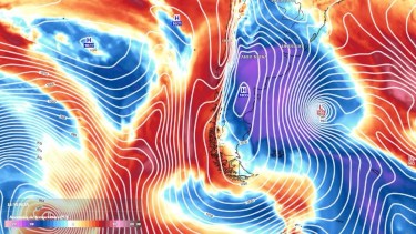 El frente frío que azotará la Patagonia y el centro del país. Foto: gentileza.