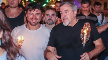Grabois y Aguiar coincidieron -recientemente- en una marcha en apoyo del papa Francisco. Luego, el martes se reunieron en el gremio de ATE en Buenos Aires. Foto Gentileza. 