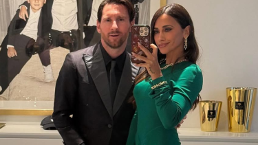 Antonela Roccuzzo y Lionel Messi.-